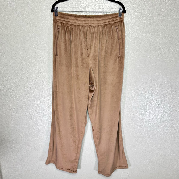 Skims Velour Track Pants Wide Leg Pull On Sienna Brown Women XL - Picture 2 of 8